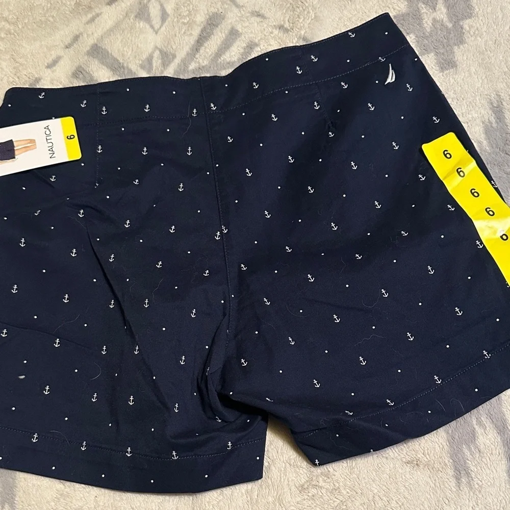 Nautica Women's Dark Blue Anchor Patterned Shorts